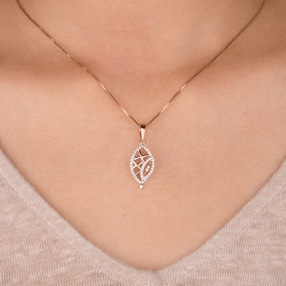 14K Rose Gold Diamond Pendant - 0.39ct VS-SI-GH