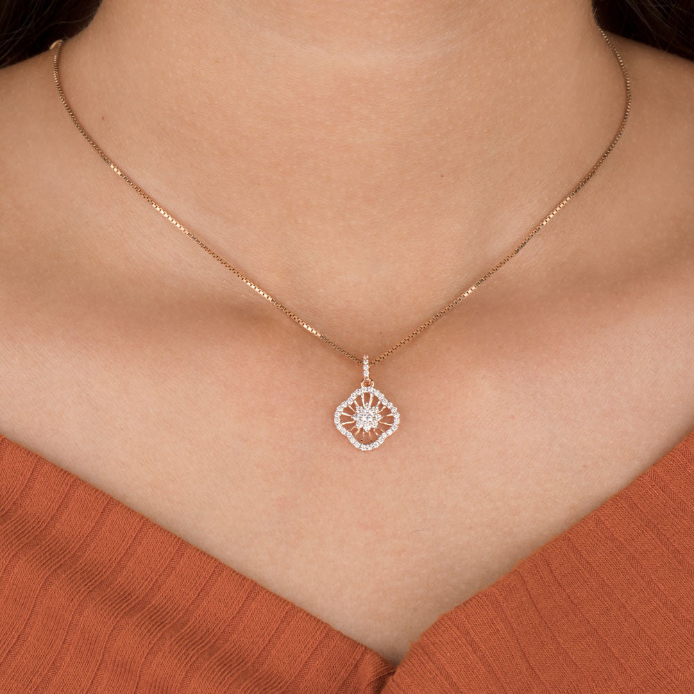14K Rose Gold Diamond Pendant - 0.31ct VVS-VS-GH