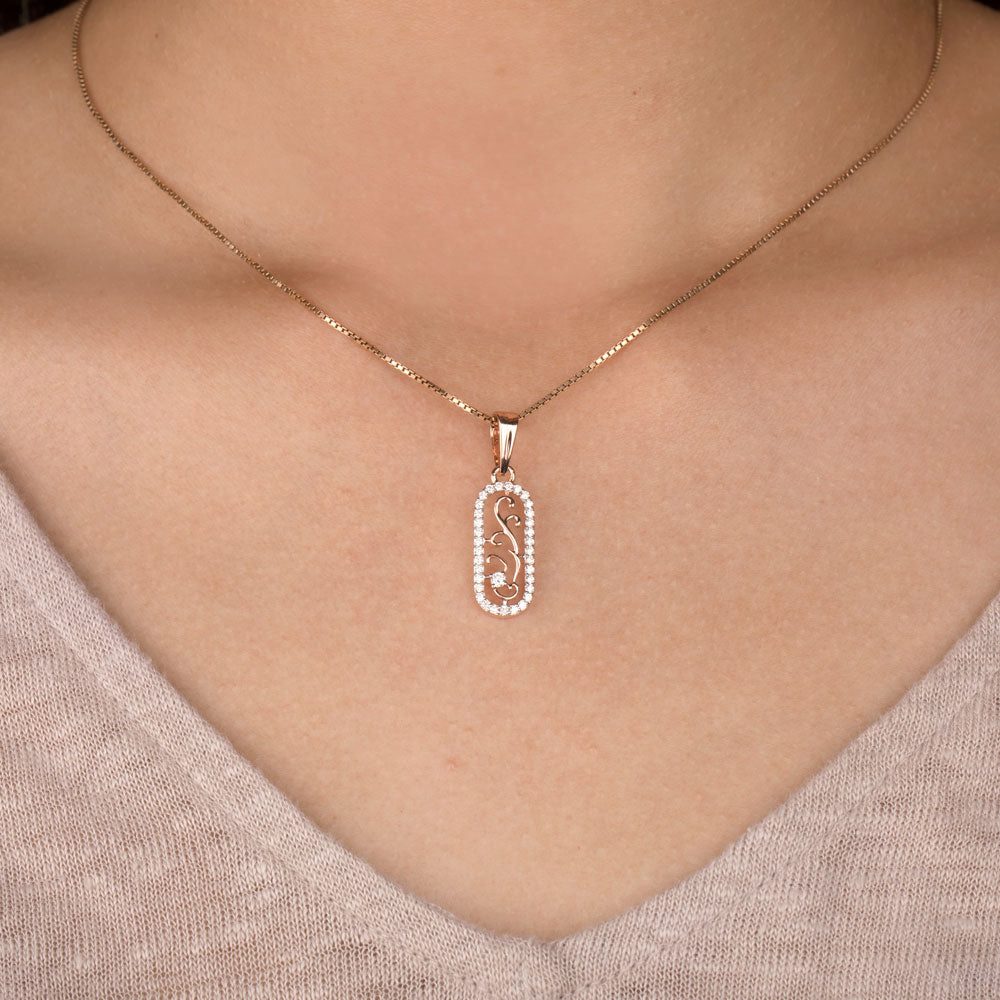14K Rose Gold Diamond Pendant - 0.26ct SI-HI