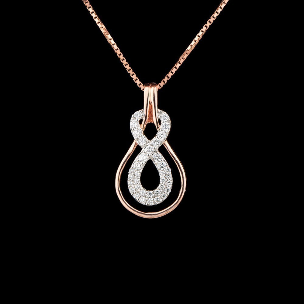 14K Rose Gold Diamond Pendant - 0.31ct VVS-FG
