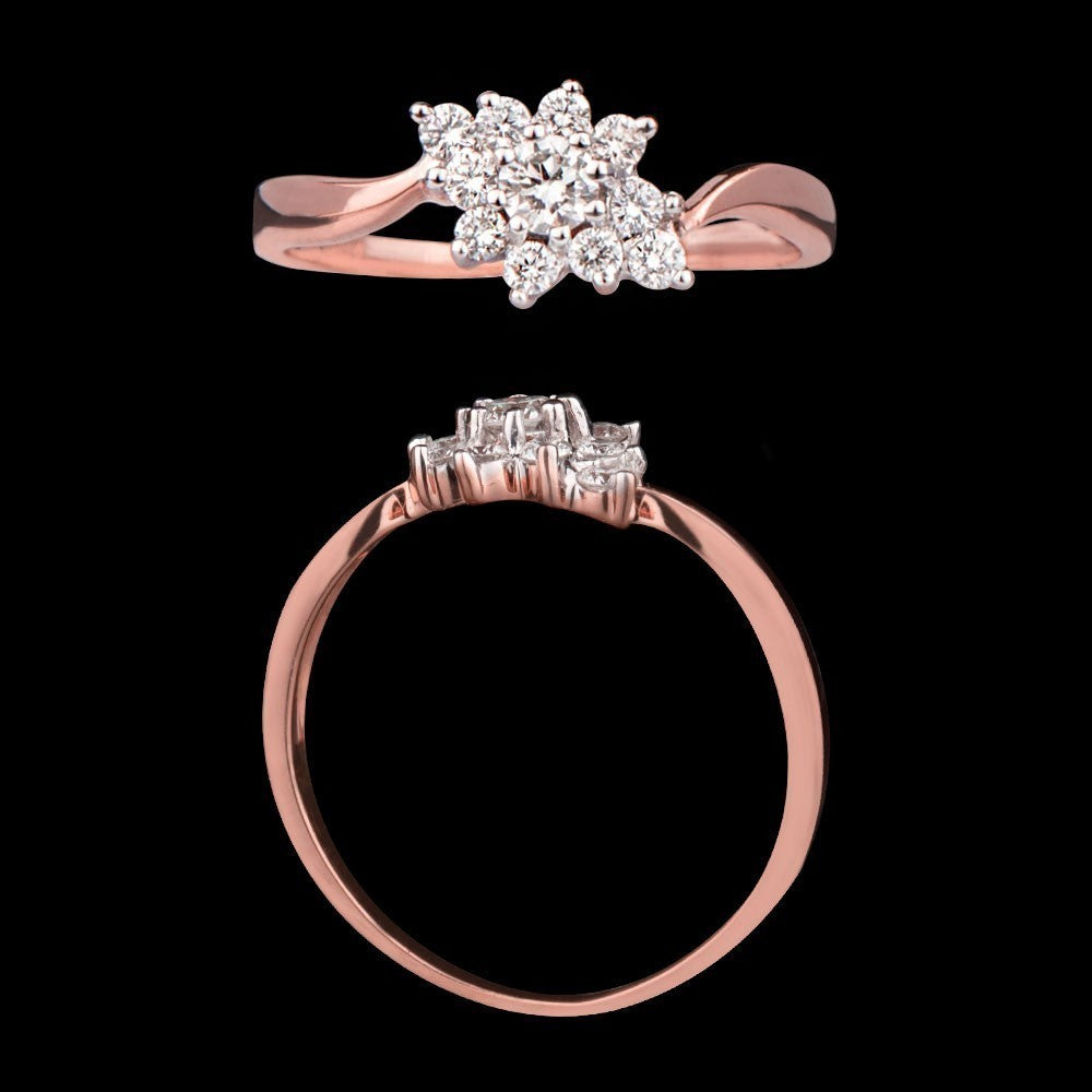 14K Rose Gold Diamond Ring - 0.41ct VVS-FG