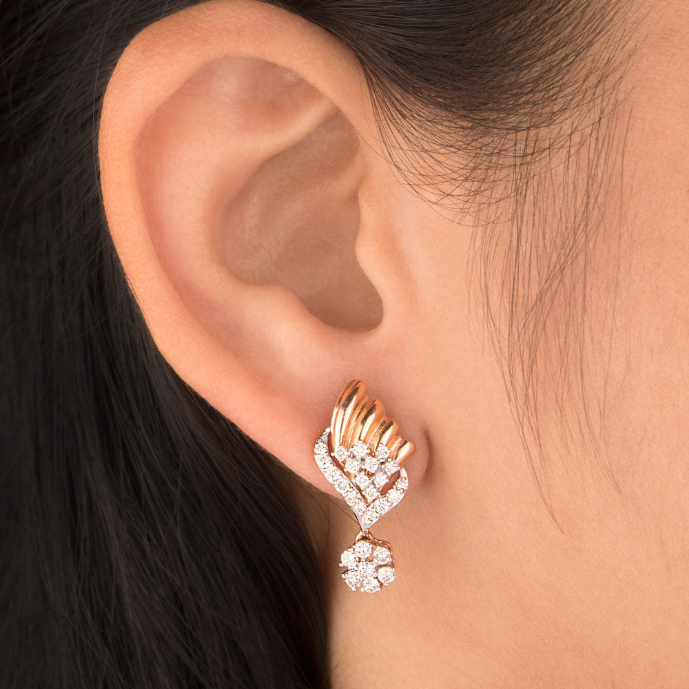 14K Rose Gold Diamond Earrings - 0.83ct SI-IJ