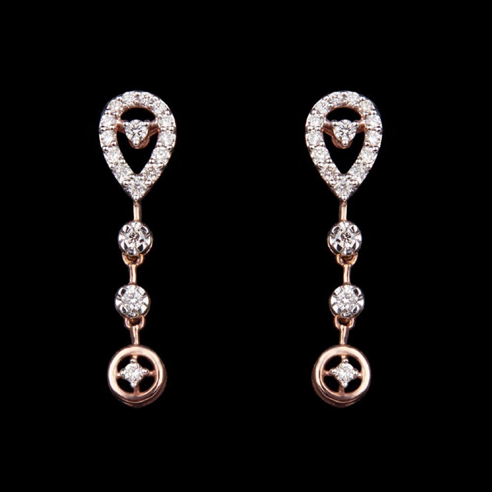 14K Rose Gold Diamond Earrings - 0.29ct SI-IJ