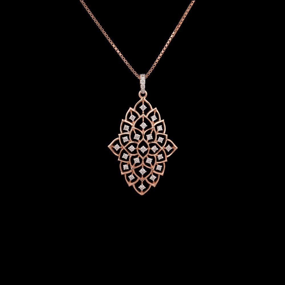 14K Rose Gold Diamond Pendant - 0.4ct SI-IJ
