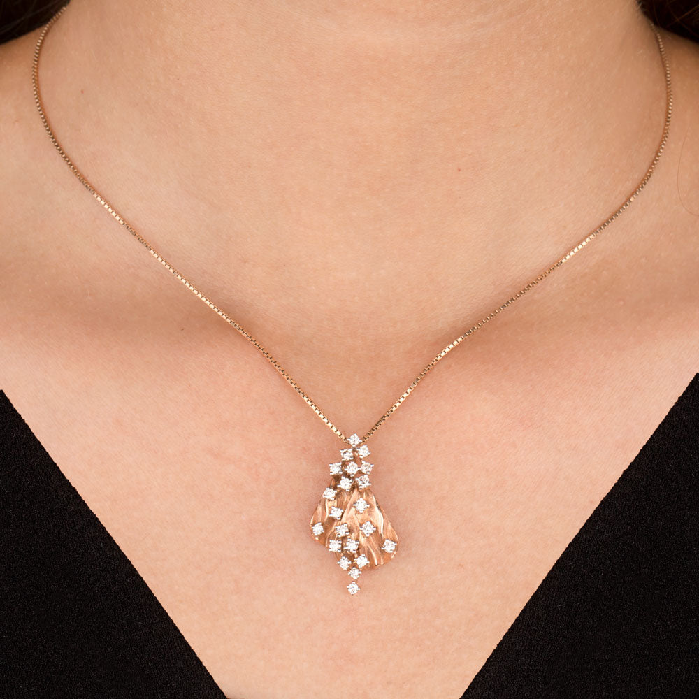 14K Rose Gold Diamond Pendant - 0.57ct SI-IJ