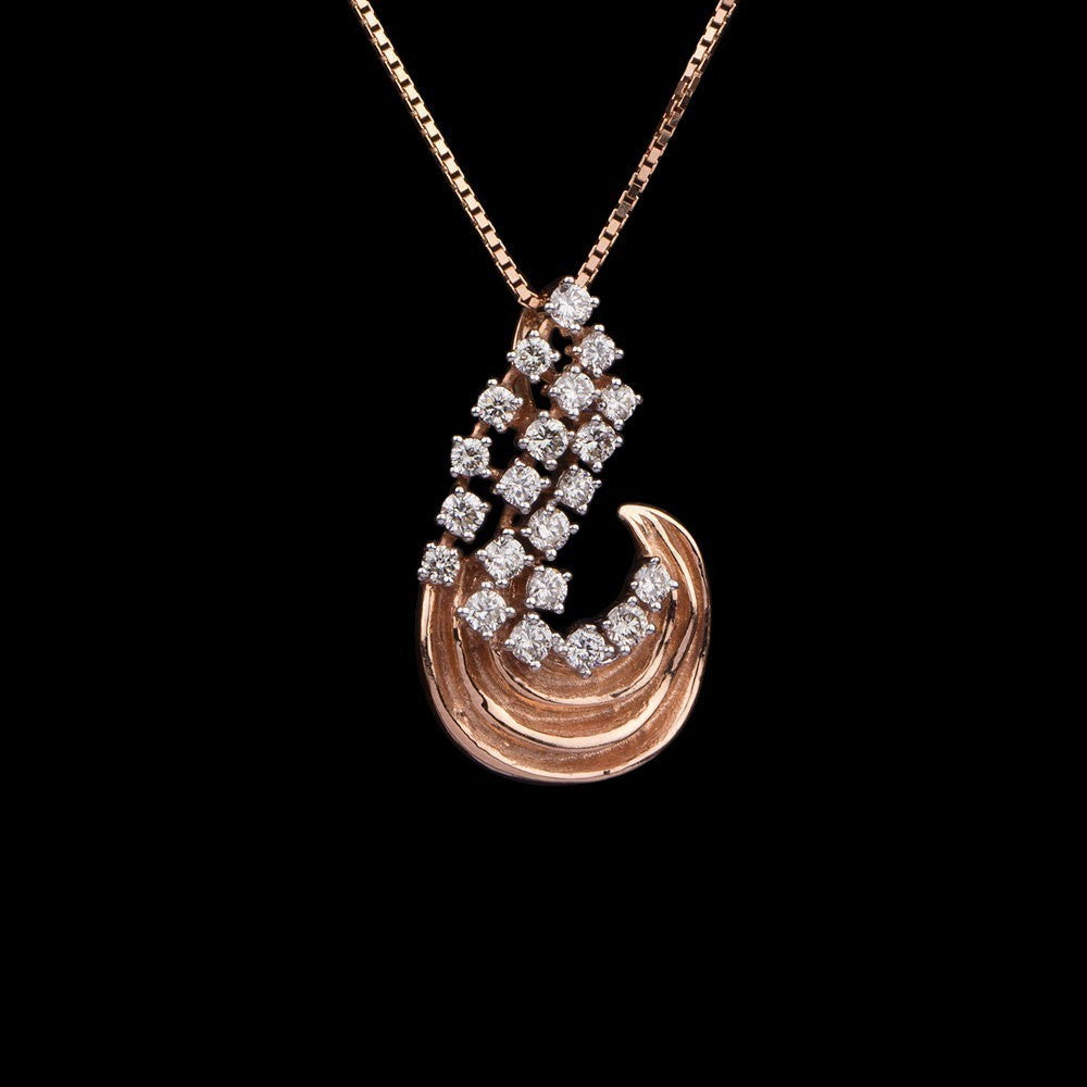 14K Rose Gold Diamond Pendant - 0.81ct SI-IJ