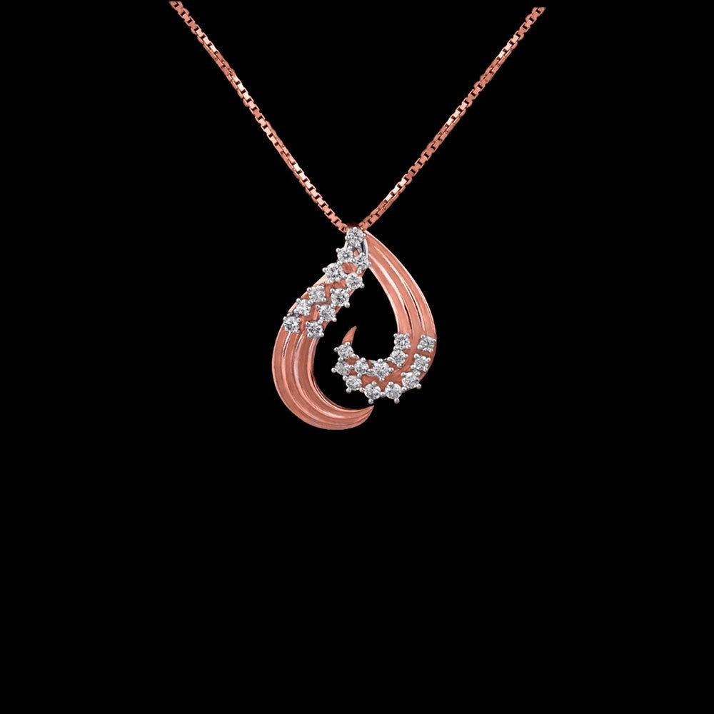 14K Rose Gold Diamond Pendant - 0.44ct SI-IJ