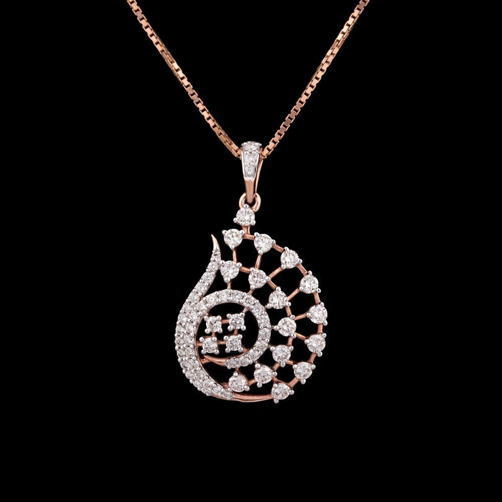14K Rose Gold Diamond Pendant - 0.92ct SI-IJ