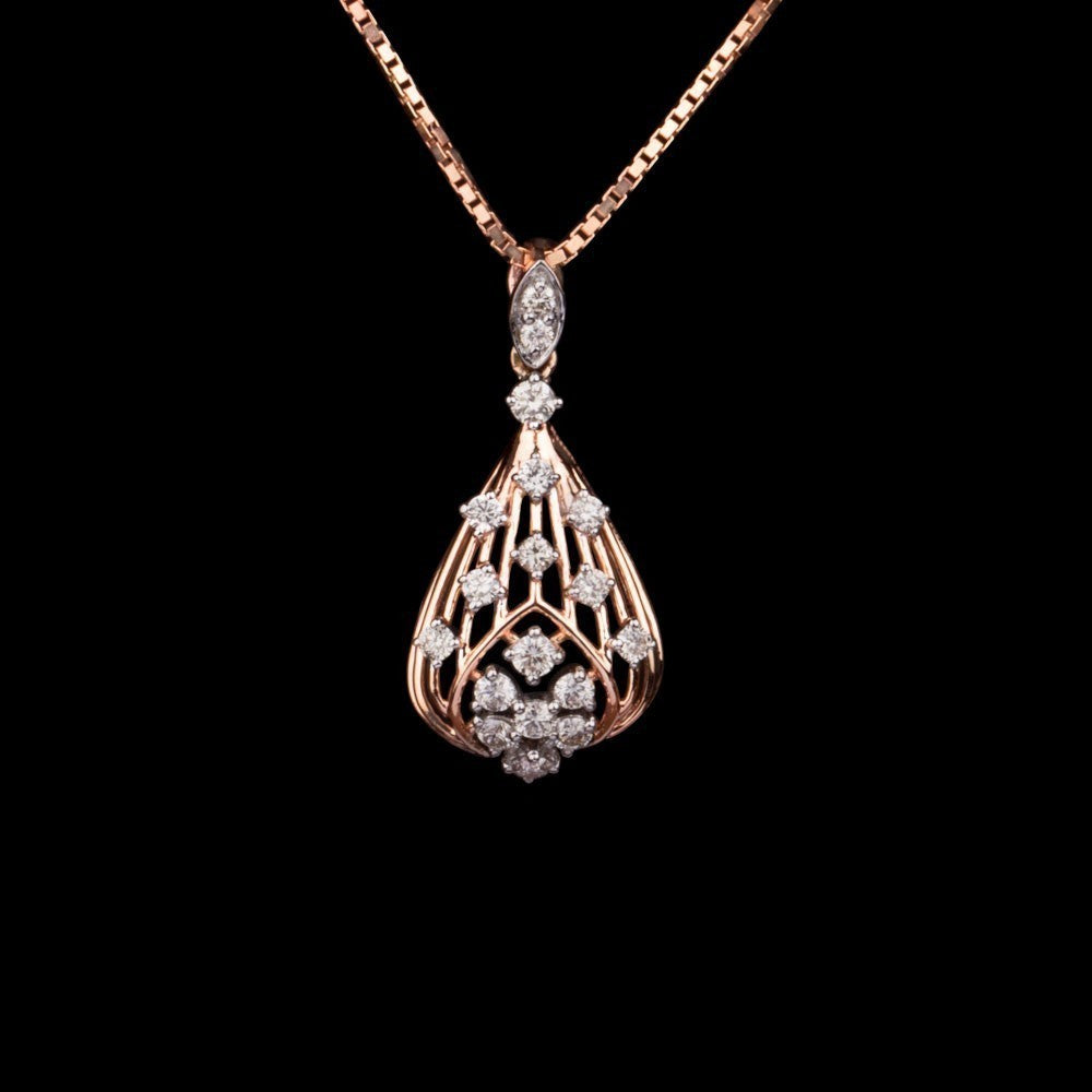 14K Rose Gold Diamond Pendant - 0.32ct SI-IJ