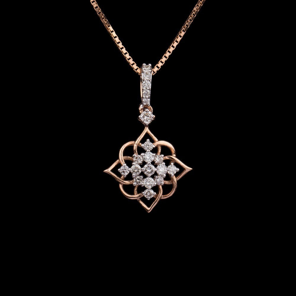 14K Rose Gold Diamond Pendant - 0.33ct SI-IJ