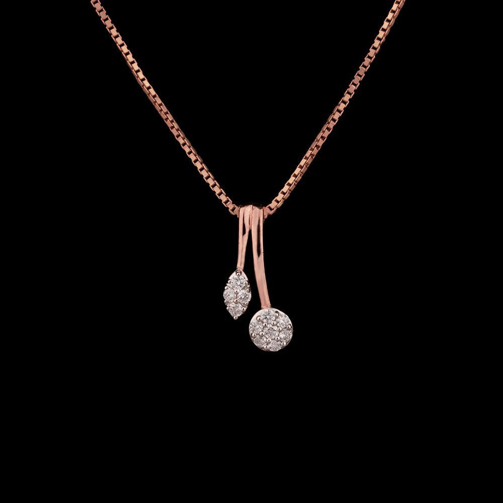 18K Rose Gold Diamond Pendant - 0.14ct VS-FG
