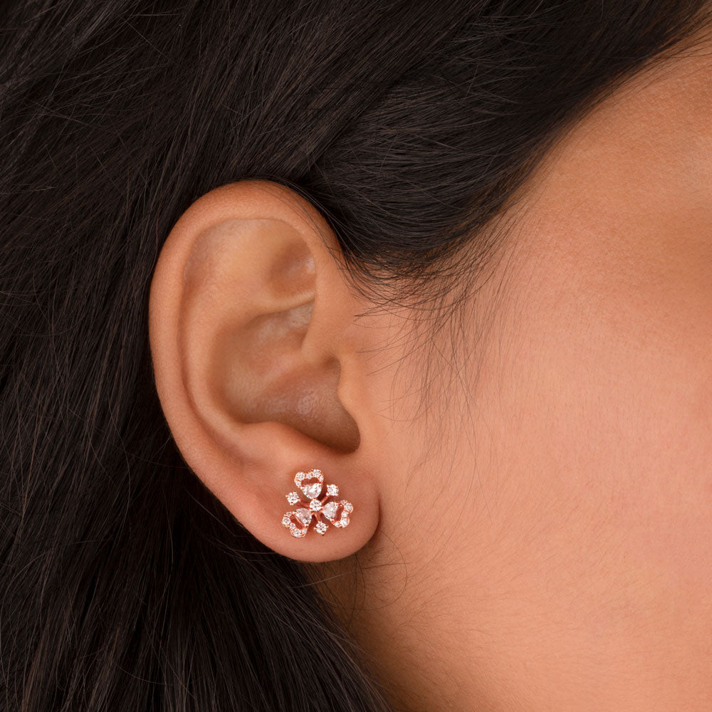14K Rose Gold Diamond Earrings - 0.66ct SI-GH