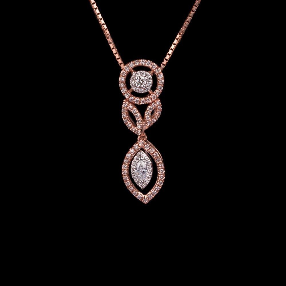 14K Rose Gold Diamond Pendant - 0.41ct SI-GH