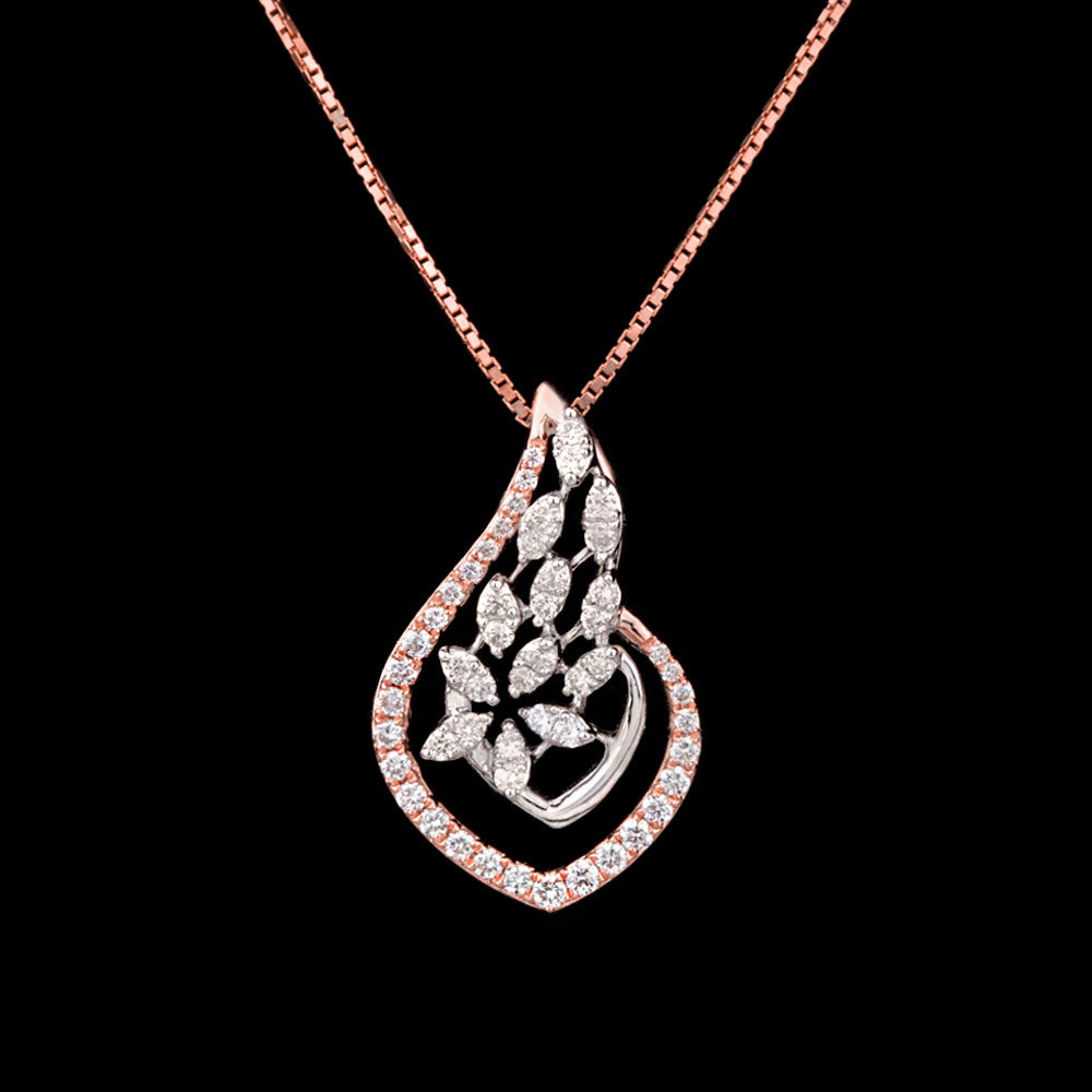18K Rose Gold Diamond Pendant - 0.37ct VS-IJ
