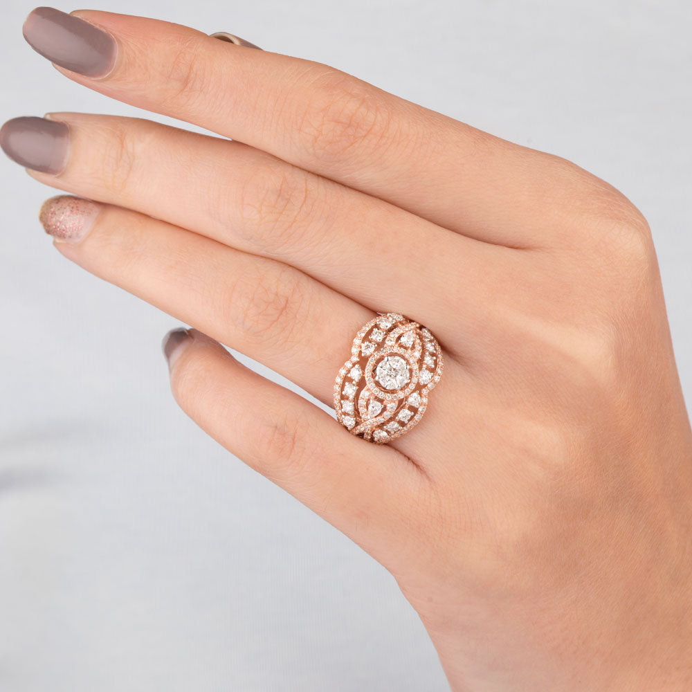 18K Rose Gold Diamond Ring - 1.27ct VS-GH