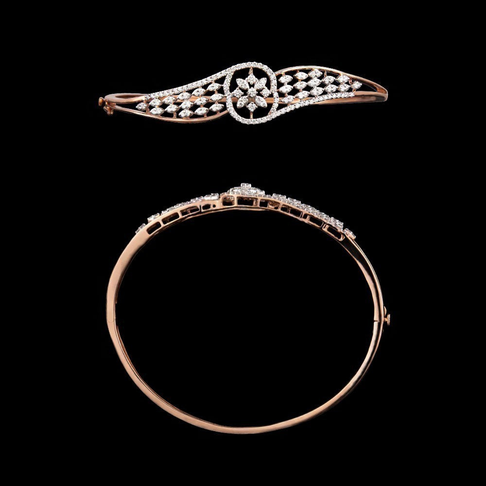 14K Rose Gold Diamond Kada - 0.8ct VVS-VS-GH