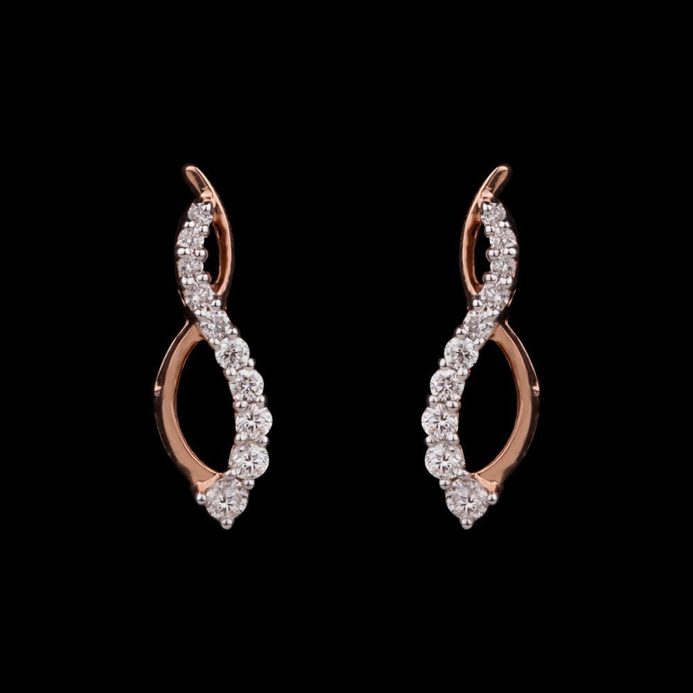14K Rose Gold Diamond Earrings - 0.23ct SI-IJ