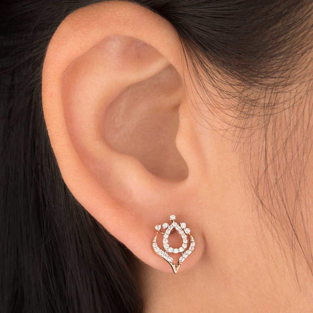 14K Rose Gold Diamond Earrings - 0.26ct SI-IJ
