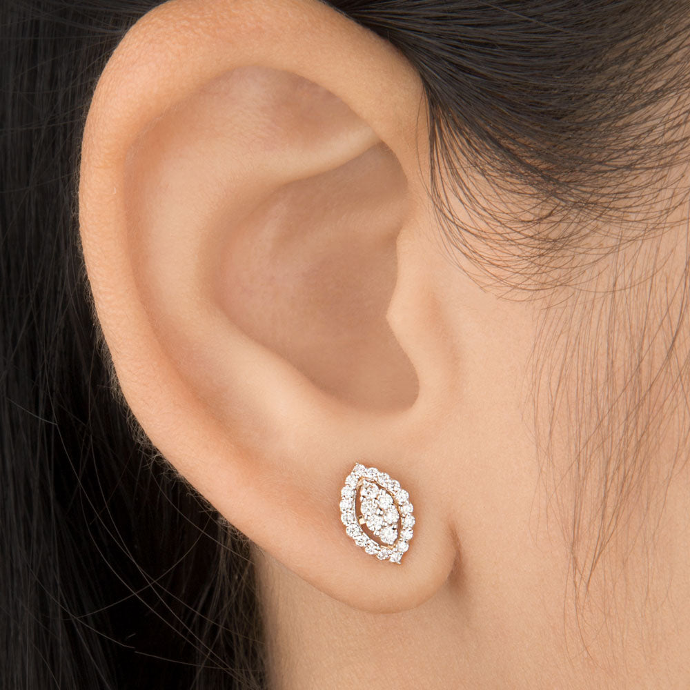14K Rose Gold Diamond Earrings - 0.31ct VVS-VS-HI