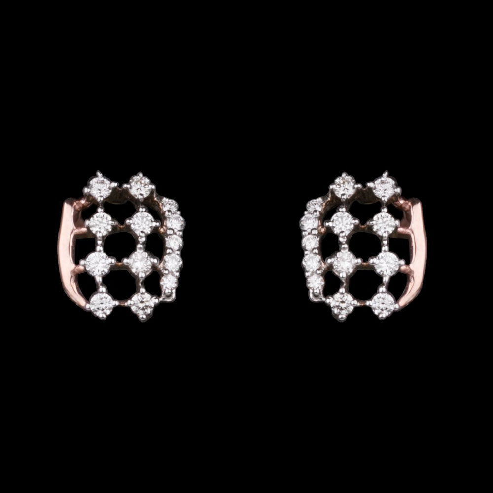 14K Rose Gold Diamond Earrings - 0.21ct SI-IJ