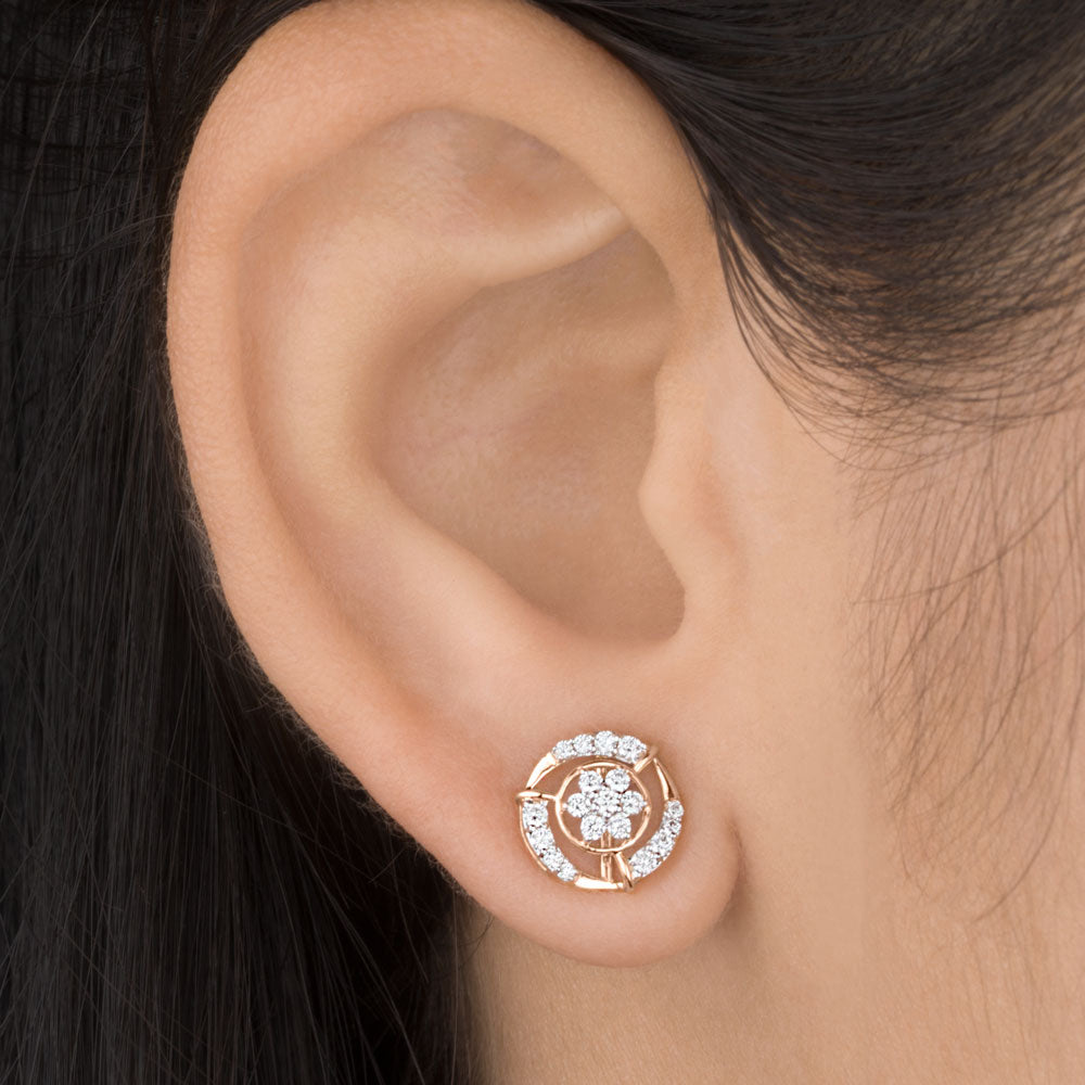 14K Rose Gold Diamond Earrings - 0.29ct SI-GH