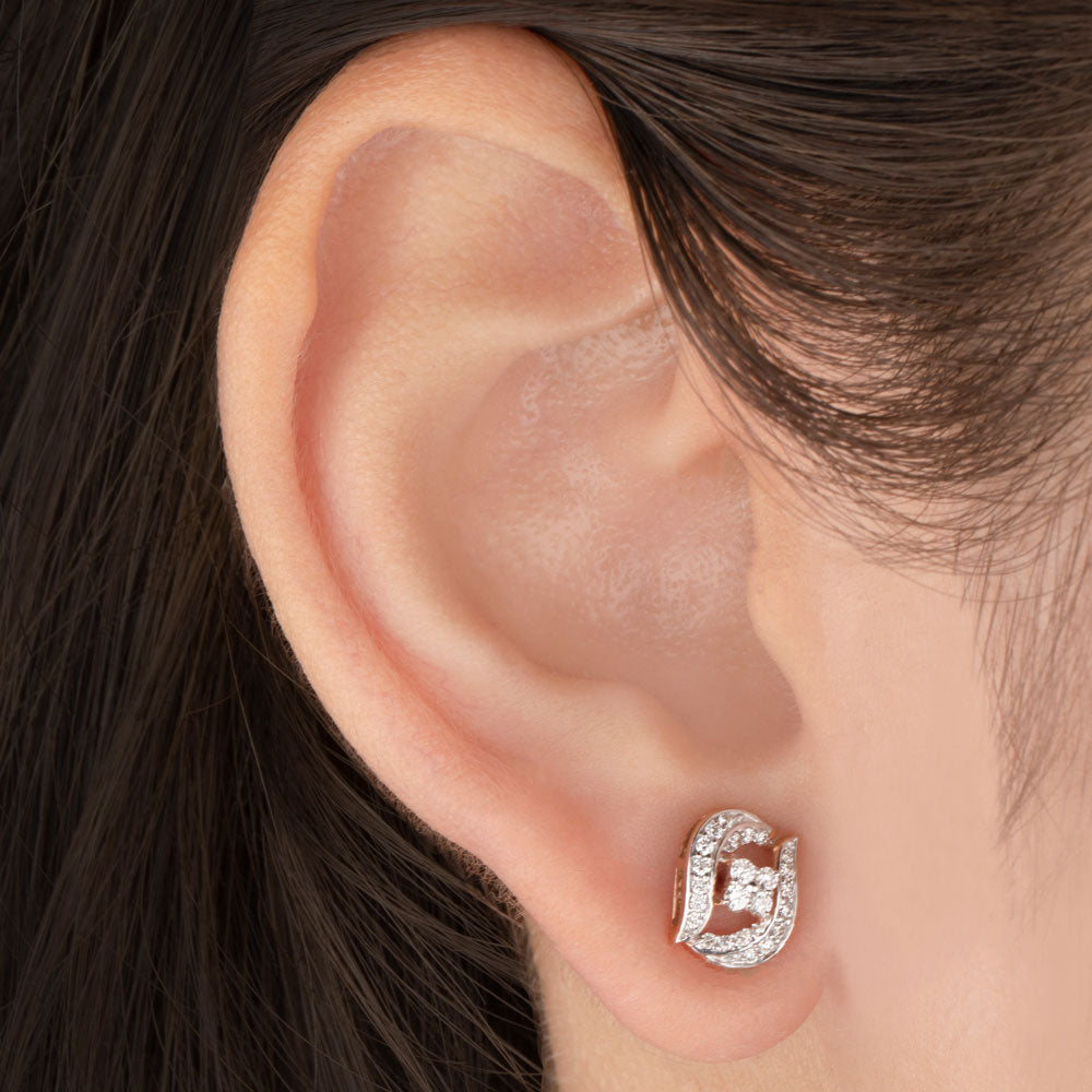 18K Rose Gold Diamond Earrings - 0.95ct VVS-VS-GH