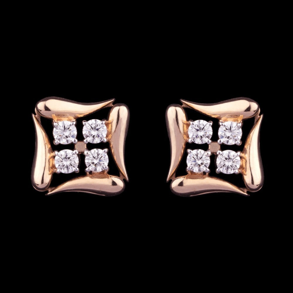 14K Rose Gold Diamond Earrings - 0.31ct SI-GH