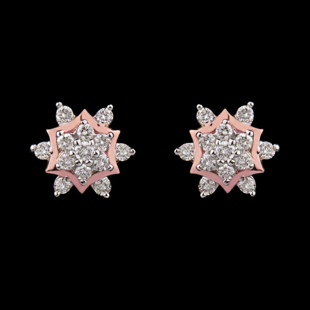 14K Rose Gold Diamond Earrings - 0.29ct SI-GH