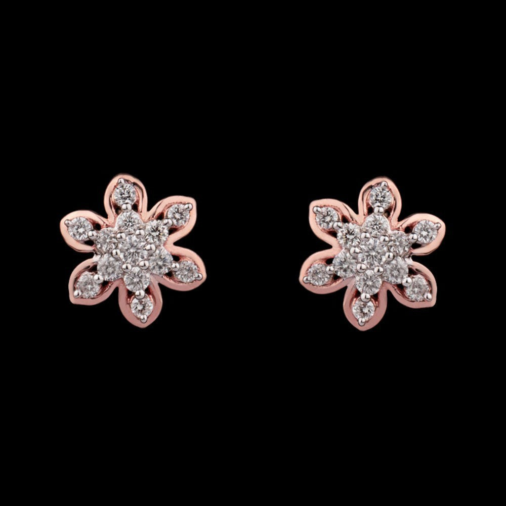 14K Rose Gold Diamond Earrings - 0.34ct SI-GH