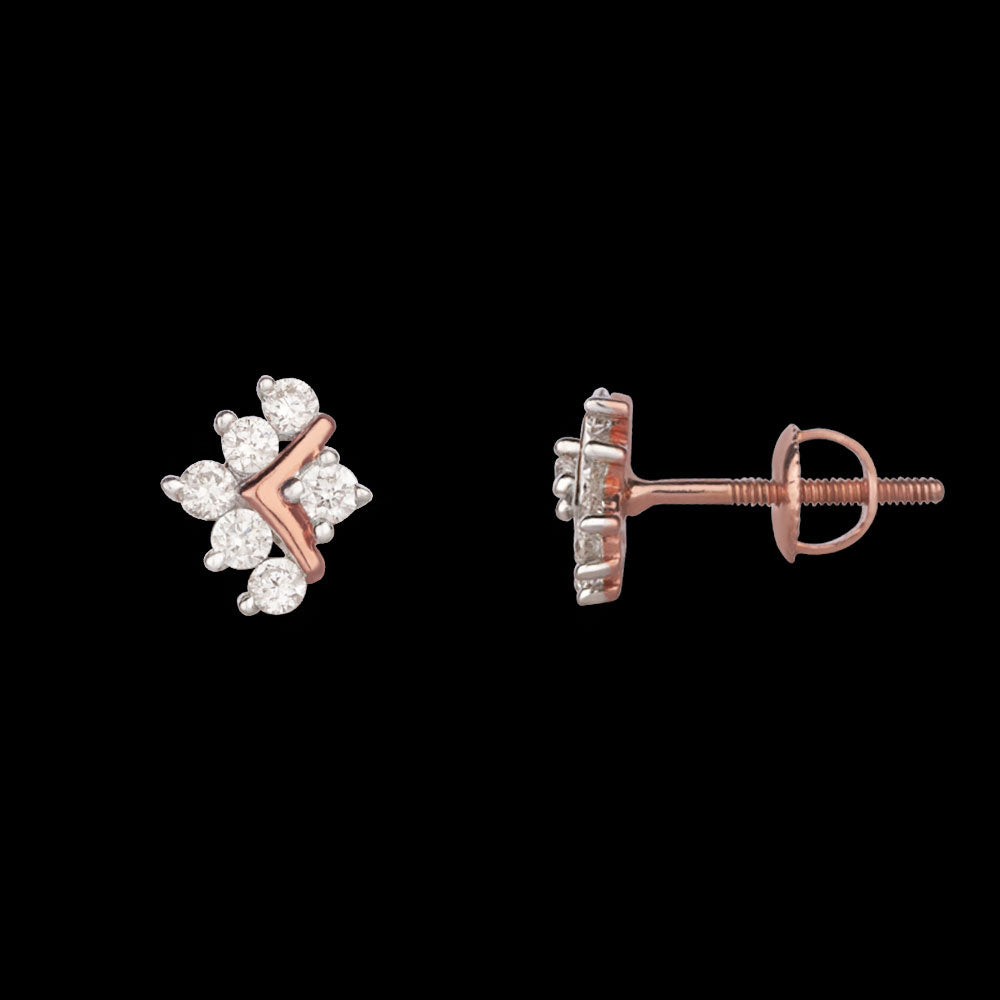 14K Rose Gold Diamond Earrings - 0.25ct SI-GH