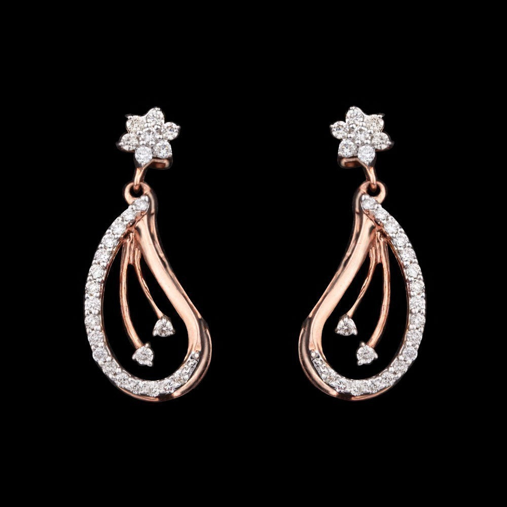 14K Rose Gold Diamond Earrings - 0.32ct SI-IJ