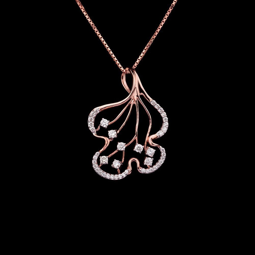 14K Rose Gold Diamond Pendant - 0.52ct VS-GH