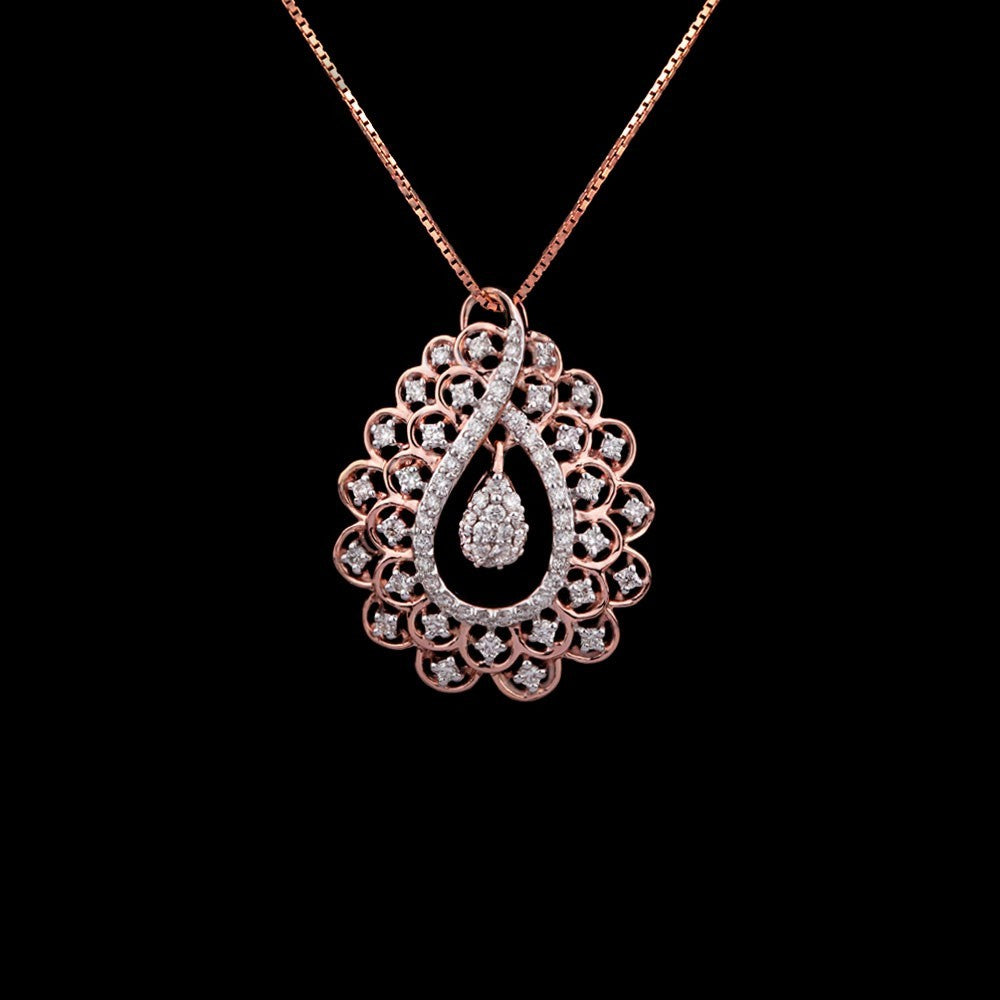 14K Rose Gold Diamond Pendant - 0.63ct VS-GH