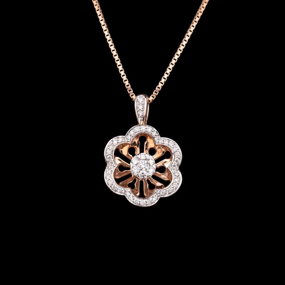 14K Rose Gold Diamond Pendant - 0.28ct VS-GH