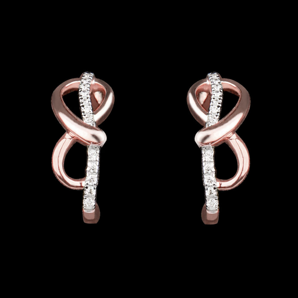 14K Rose Gold Diamond Earrings - 0.09ct SI-IJ