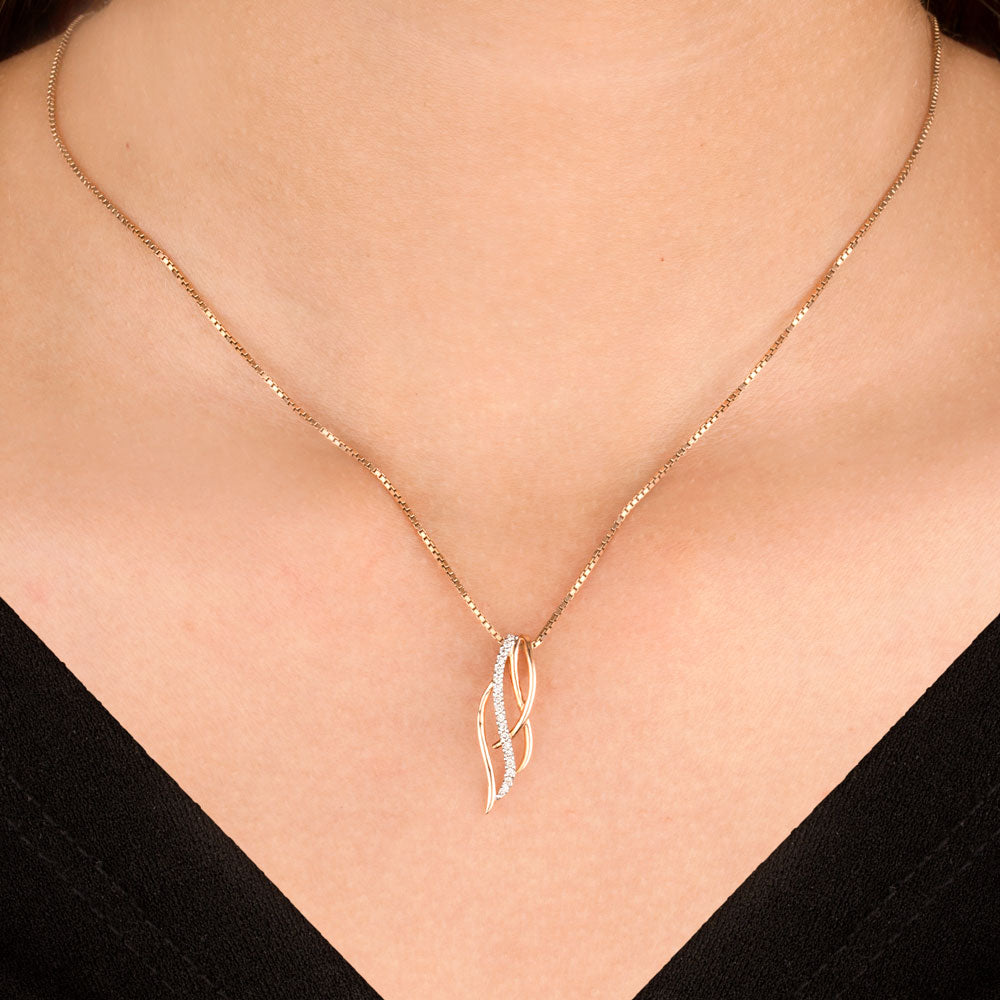 14K Rose Gold Diamond Pendant - 0.08ct SI-IJ