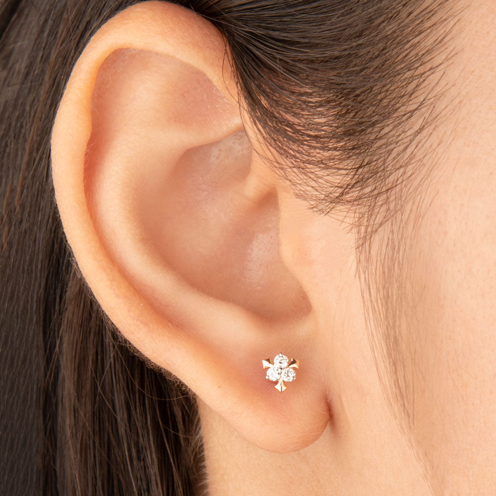 14K Rose Gold Diamond Earrings - 0.14ct SI-GH