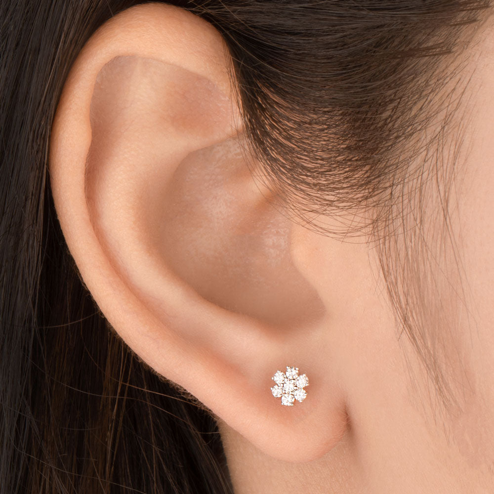 14K Rose Gold Diamond Earrings - 0.21ct VVS-VS-HI