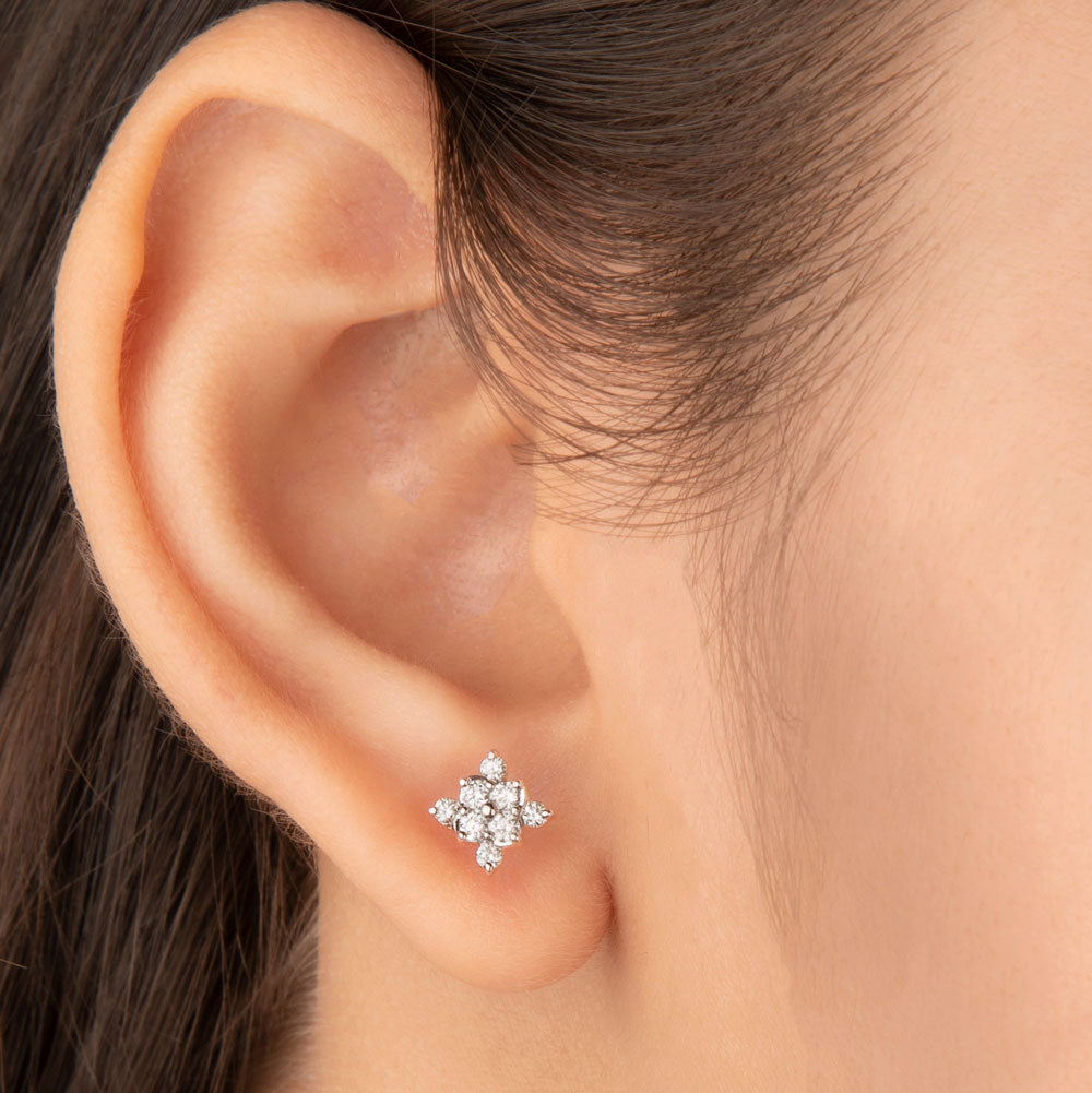 14K Rose Gold Diamond Earrings - 0.28ct SI-GH