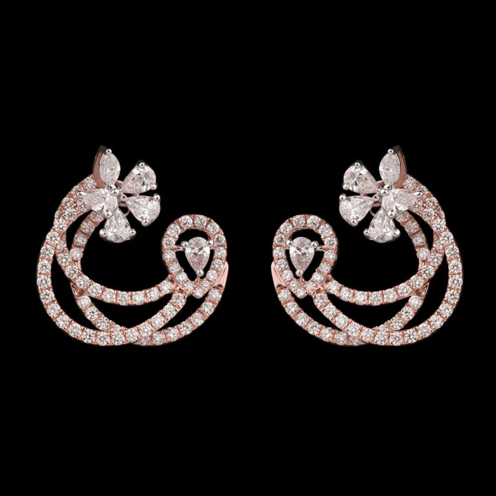 14K Rose Gold Diamond Earrings - 1.96ct SI-HIJ