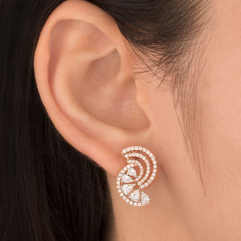 14K Rose Gold Diamond Earrings - 1.42ct SI-HI