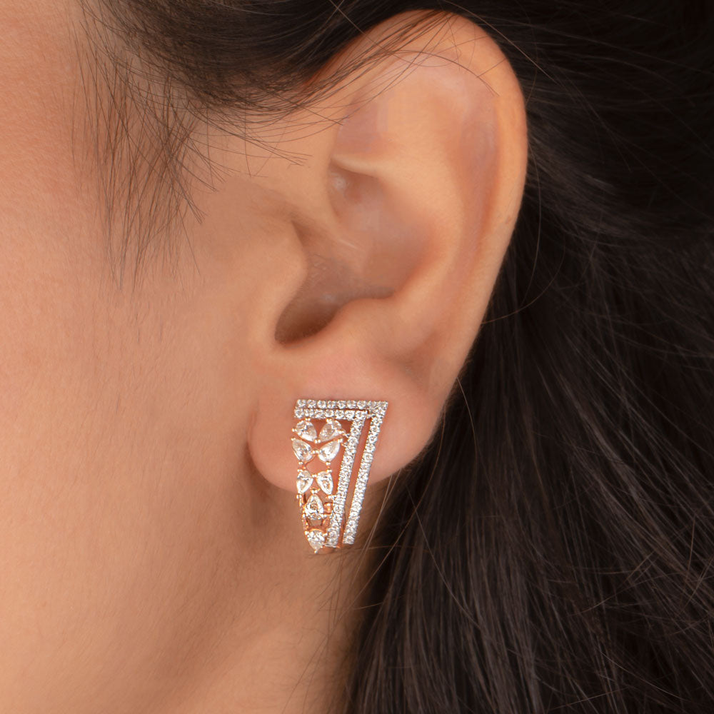 14K Rose Gold Diamond Earrings - 1.35ct SI-HIJ