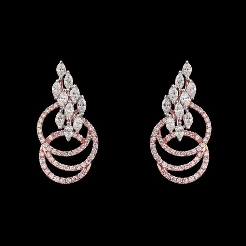 14K Rose Gold Diamond Earrings - 1.75ct SI-HIJ