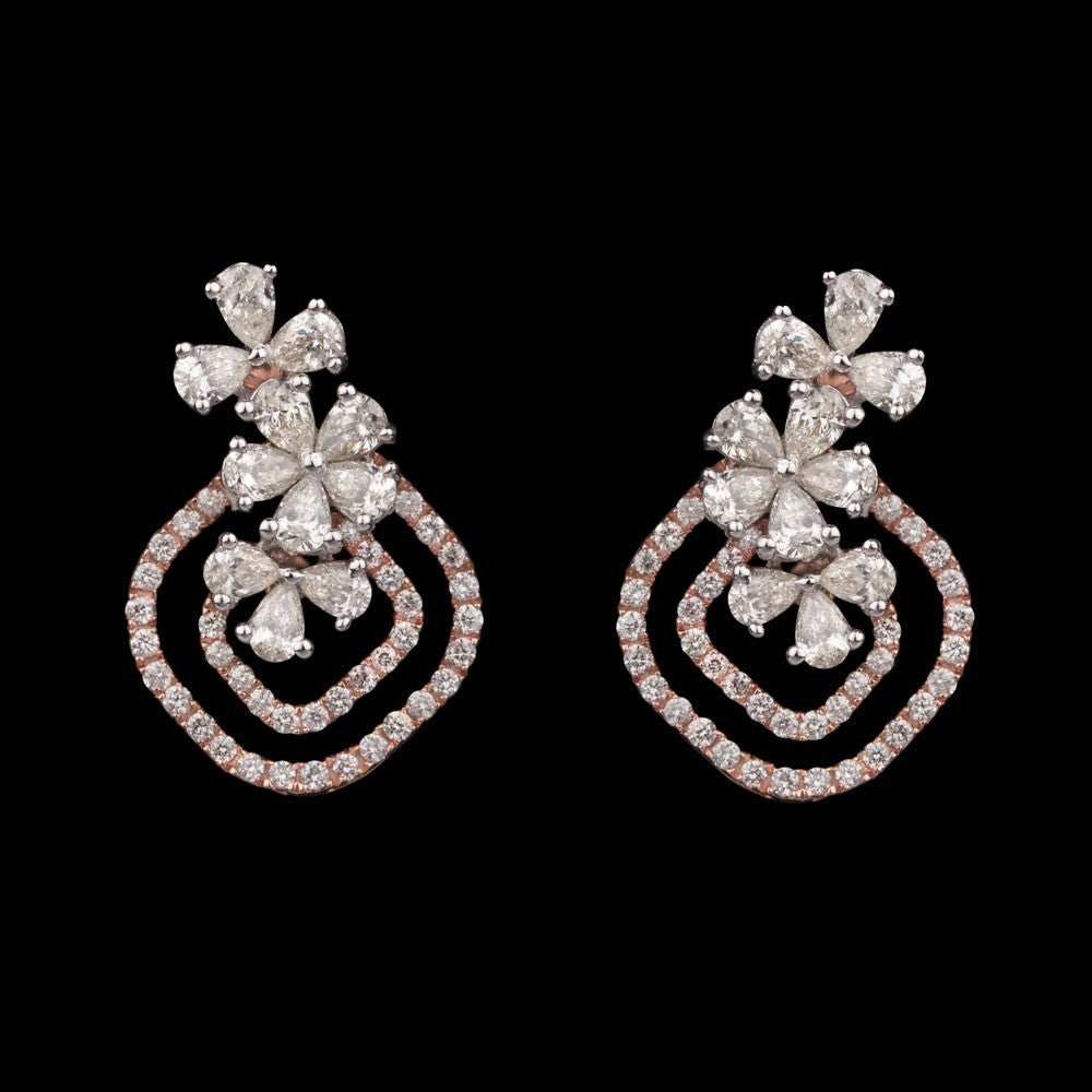 14K Rose Gold Diamond Earrings - 1.96ct SI-HIJ