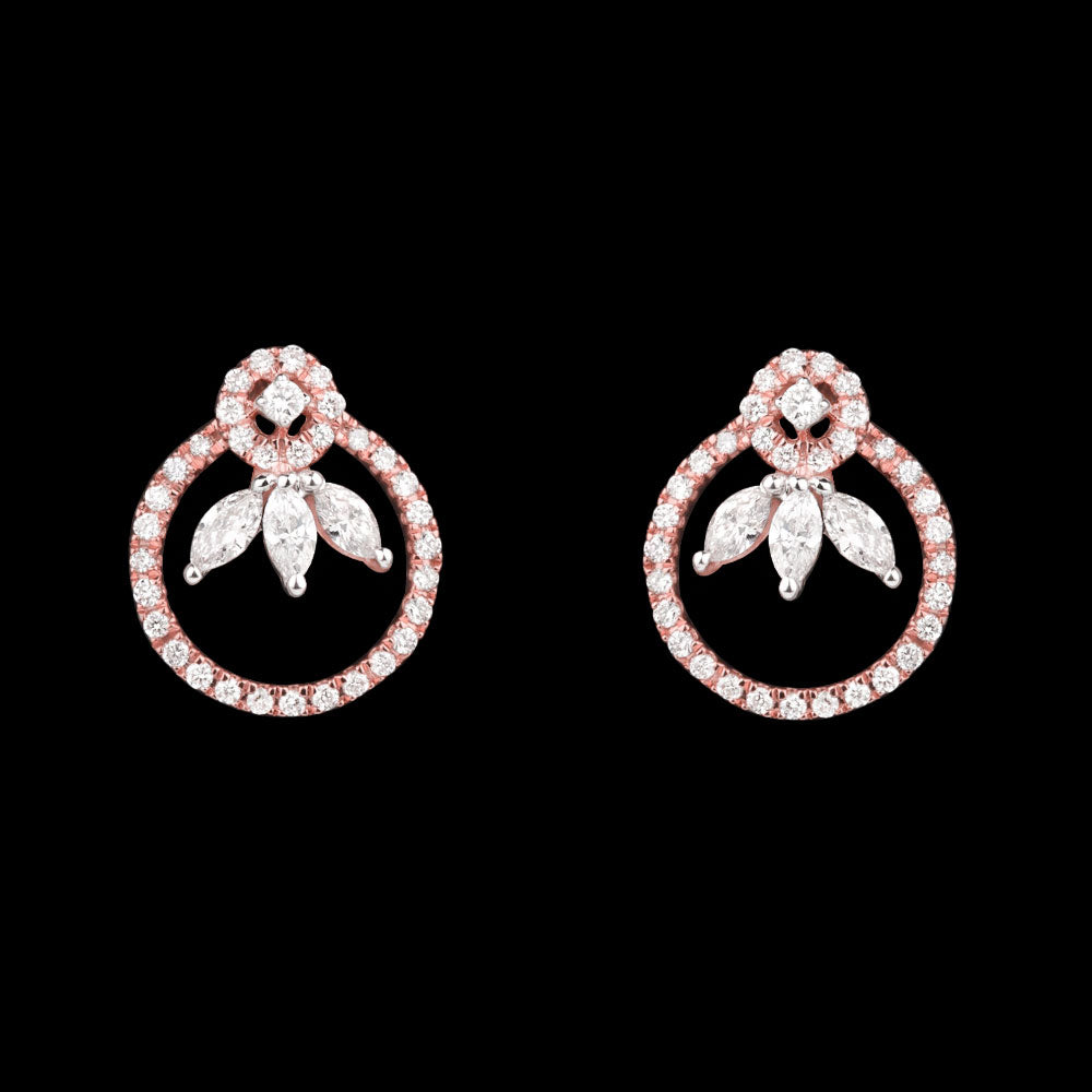 14K Rose Gold Diamond Earrings - 0.53ct VS-FG