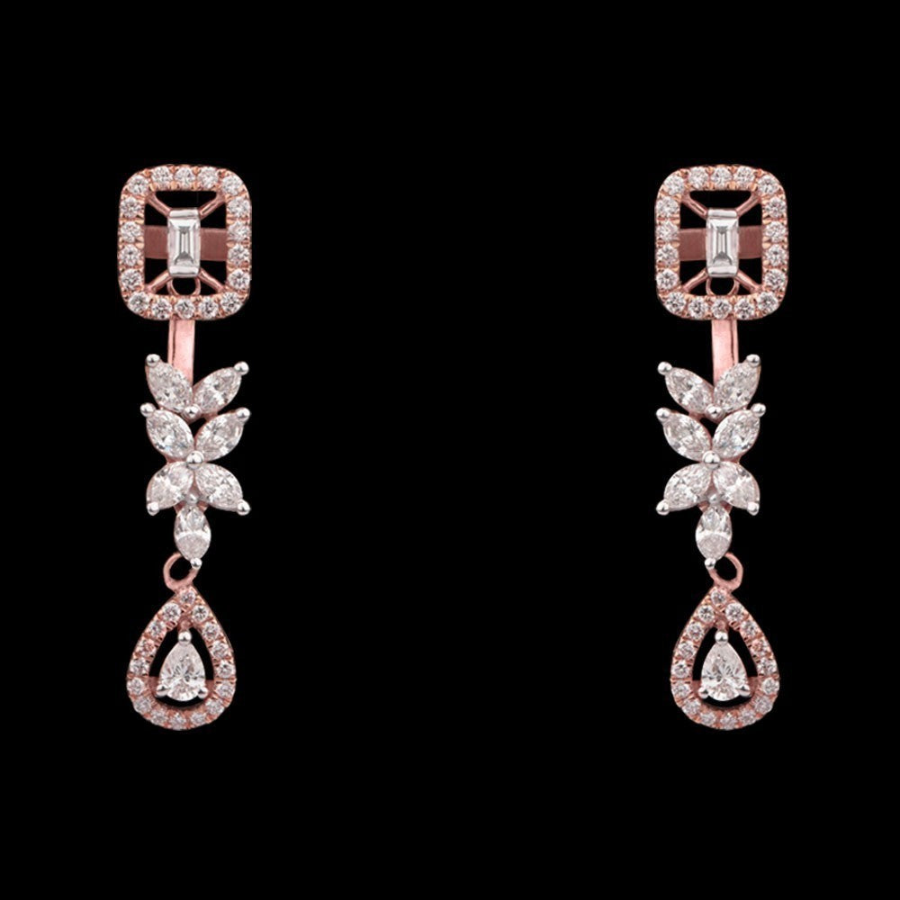 14K Rose Gold Diamond Earrings - 1.68ct VS-FG