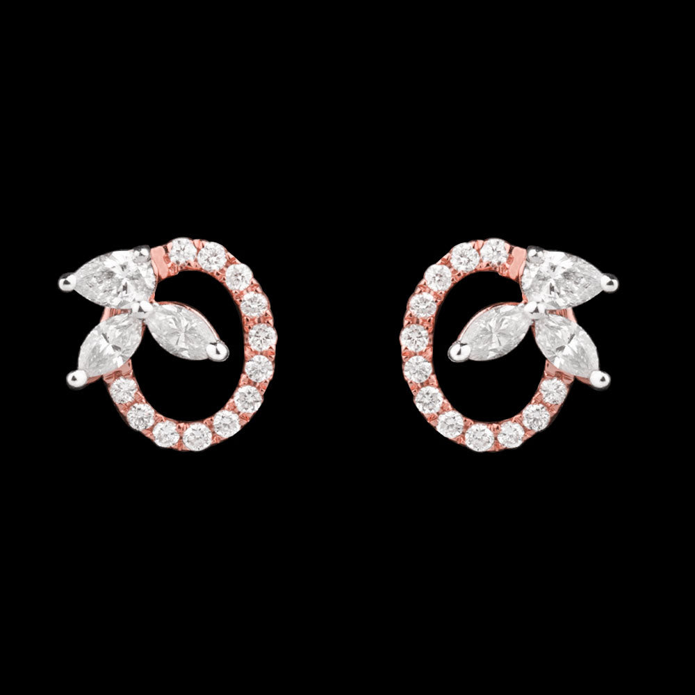 14K Rose Gold Diamond Earrings - 0.49ct SI-HI