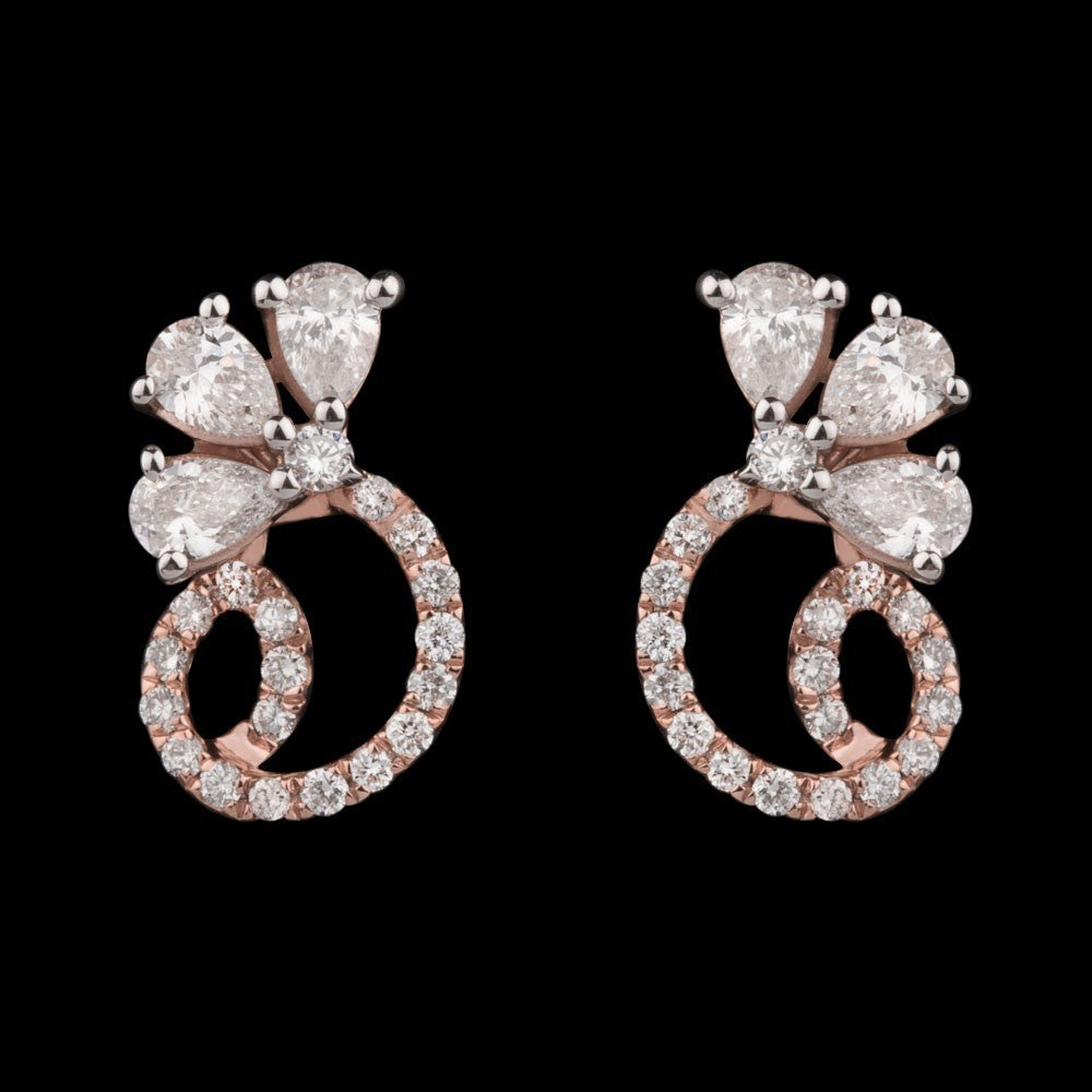 14K Rose Gold Diamond Earrings - 0.72ct VS-FG