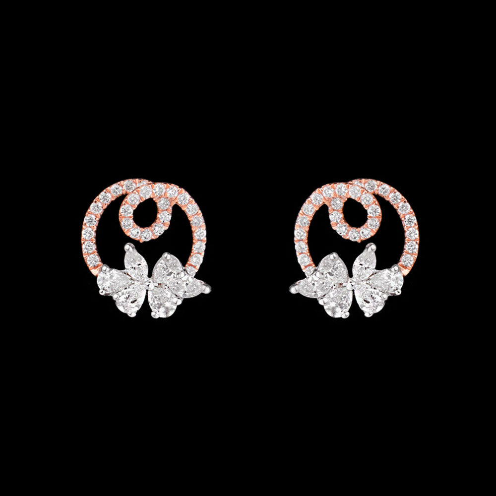 14K Rose Gold Diamond Earrings - 1.41ct VS-FG