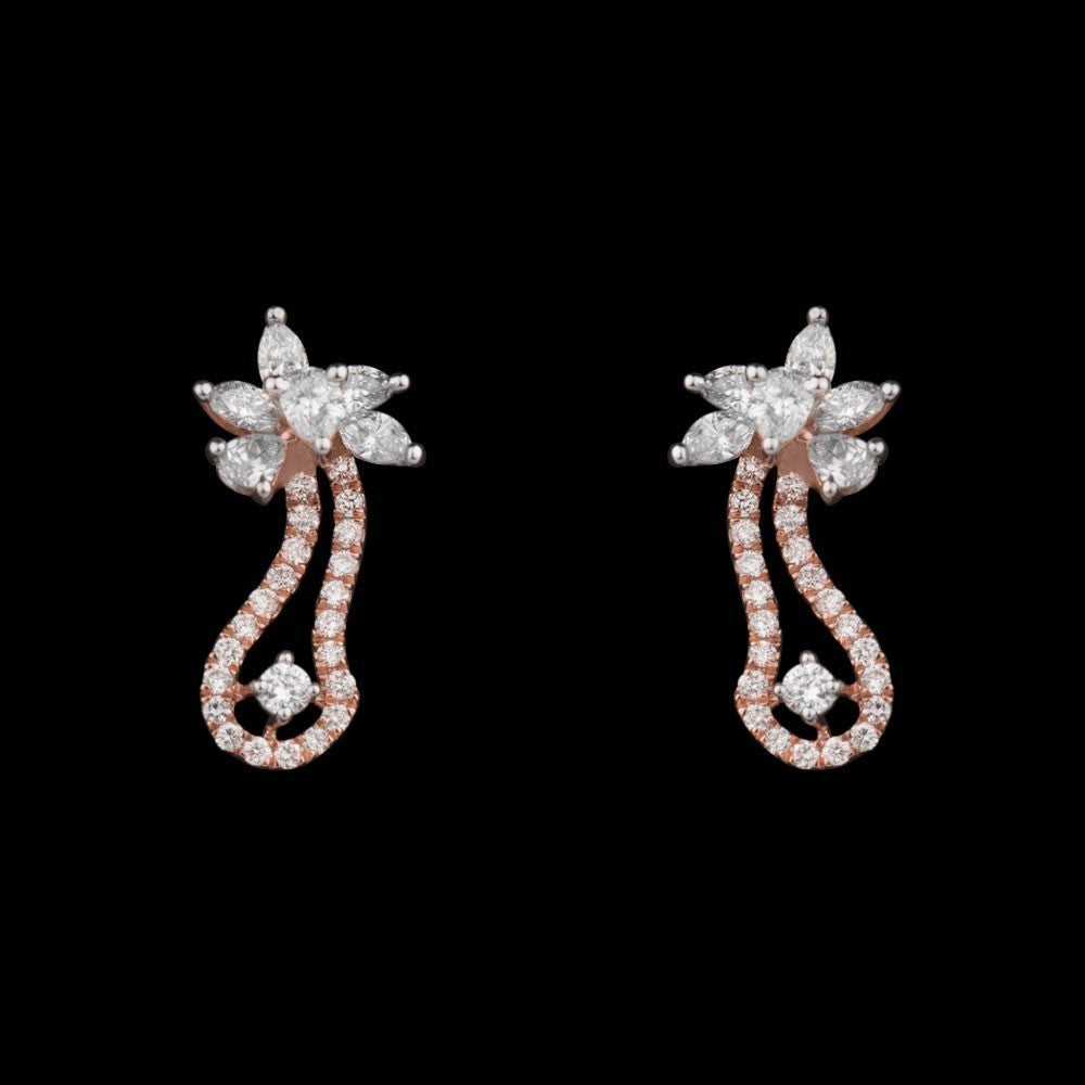 14K Rose Gold Diamond Earrings - 1.09ct VS-FG